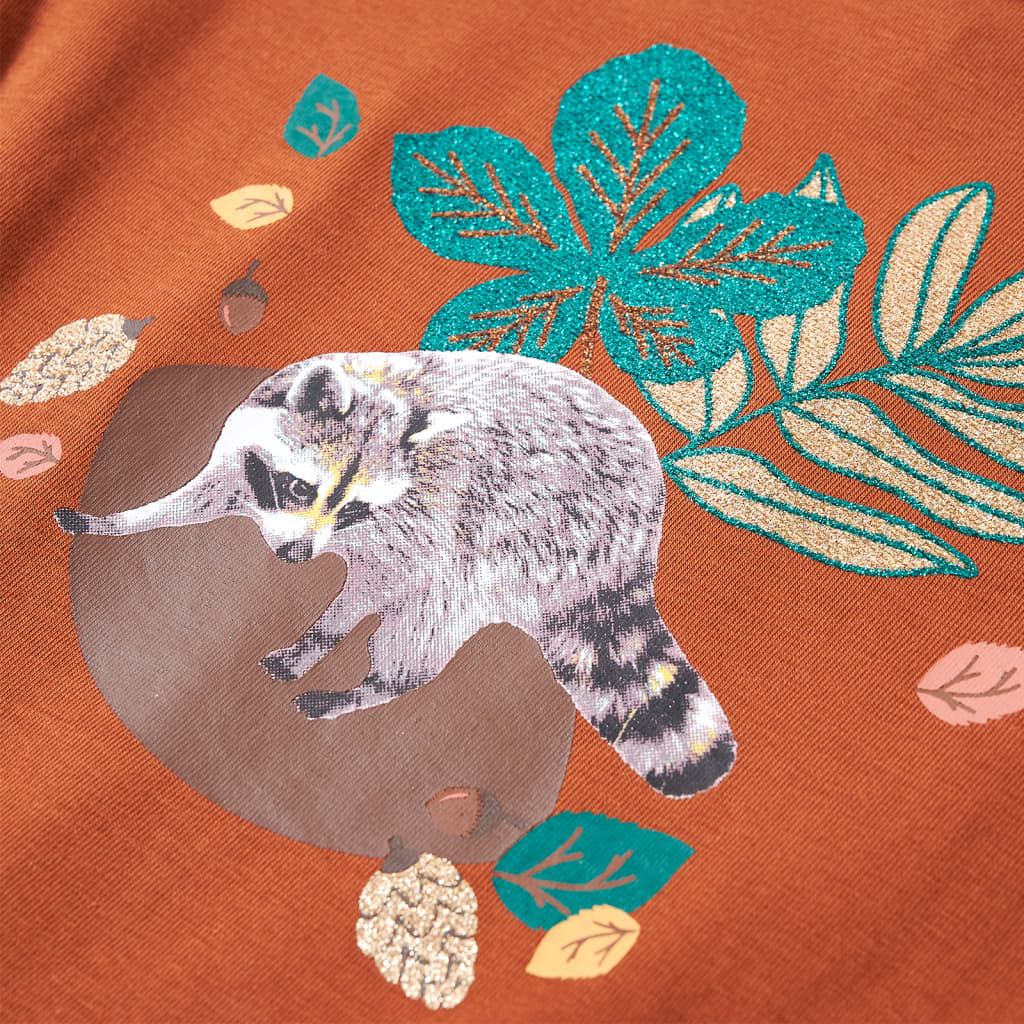 Tricou pentru copii cu mâneci lungi, coniac, 140 GartenMobel Dekor