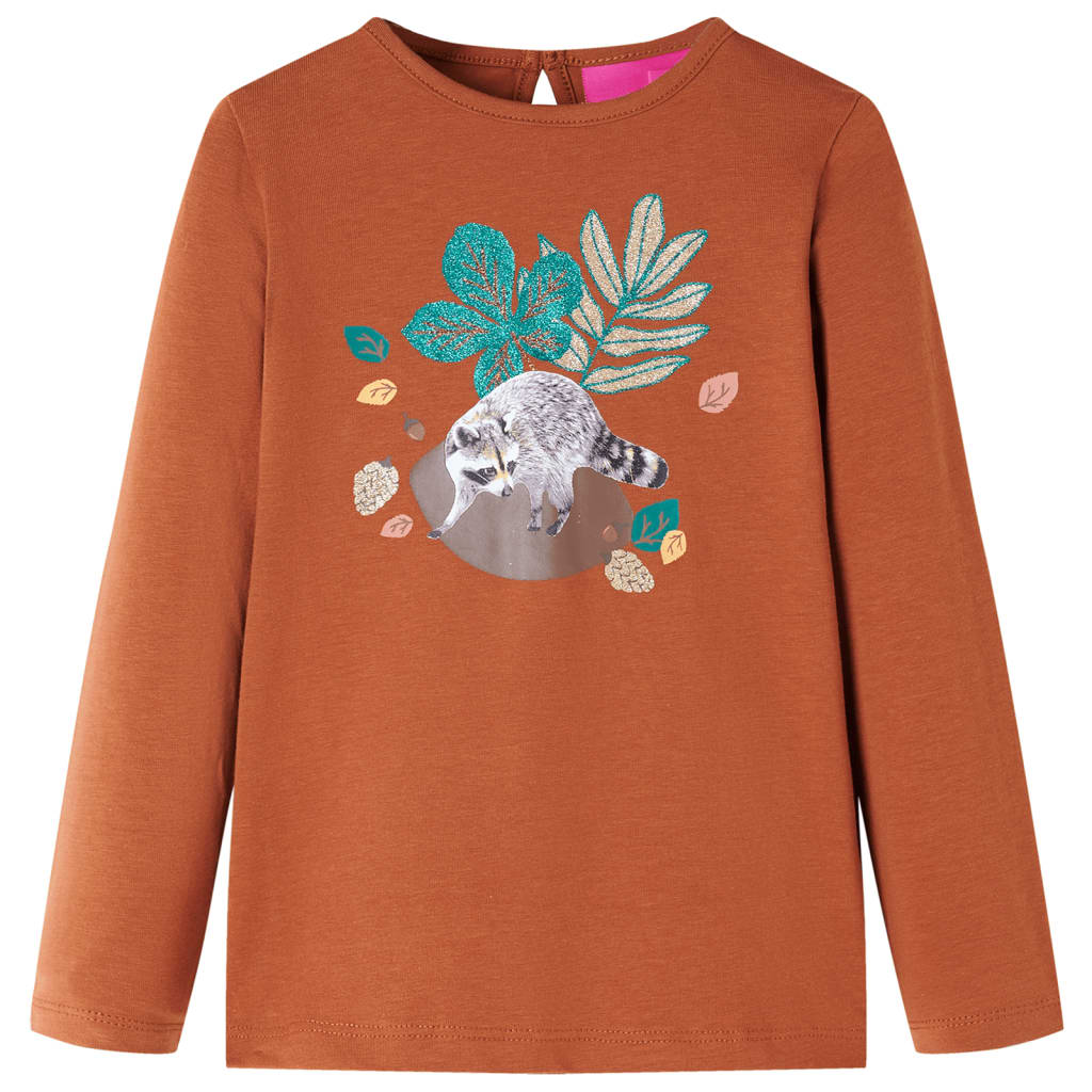 Tricou pentru copii cu mâneci lungi, coniac, 92 GartenMobel Dekor