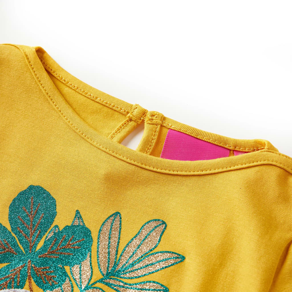 Tricou pentru copii cu mâneci lungi, ocru, 140 GartenMobel Dekor