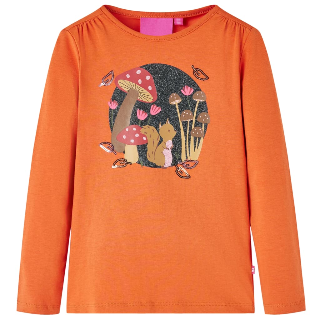 Tricou pentru copii cu mâneci lungi, portocaliu ars, 104 GartenMobel Dekor