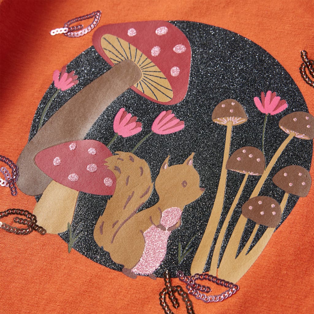 Tricou pentru copii cu mâneci lungi, portocaliu ars, 92 GartenMobel Dekor
