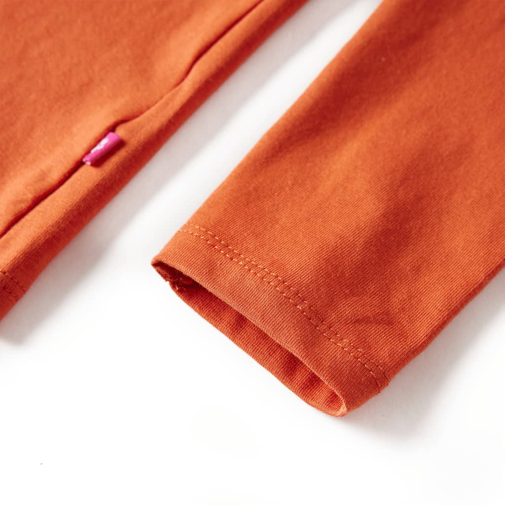 Tricou pentru copii cu mâneci lungi, portocaliu ars, 92 GartenMobel Dekor