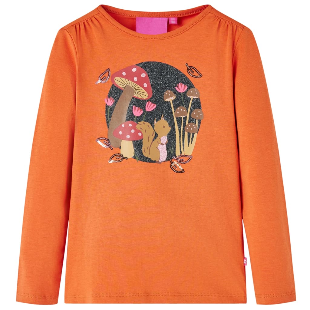 Tricou pentru copii cu mâneci lungi, portocaliu ars, 92 GartenMobel Dekor