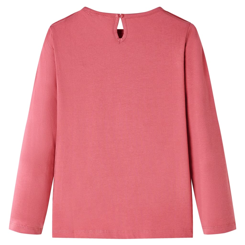 Tricou pentru copii cu mâneci lungi, roz antichizat, 104 GartenMobel Dekor