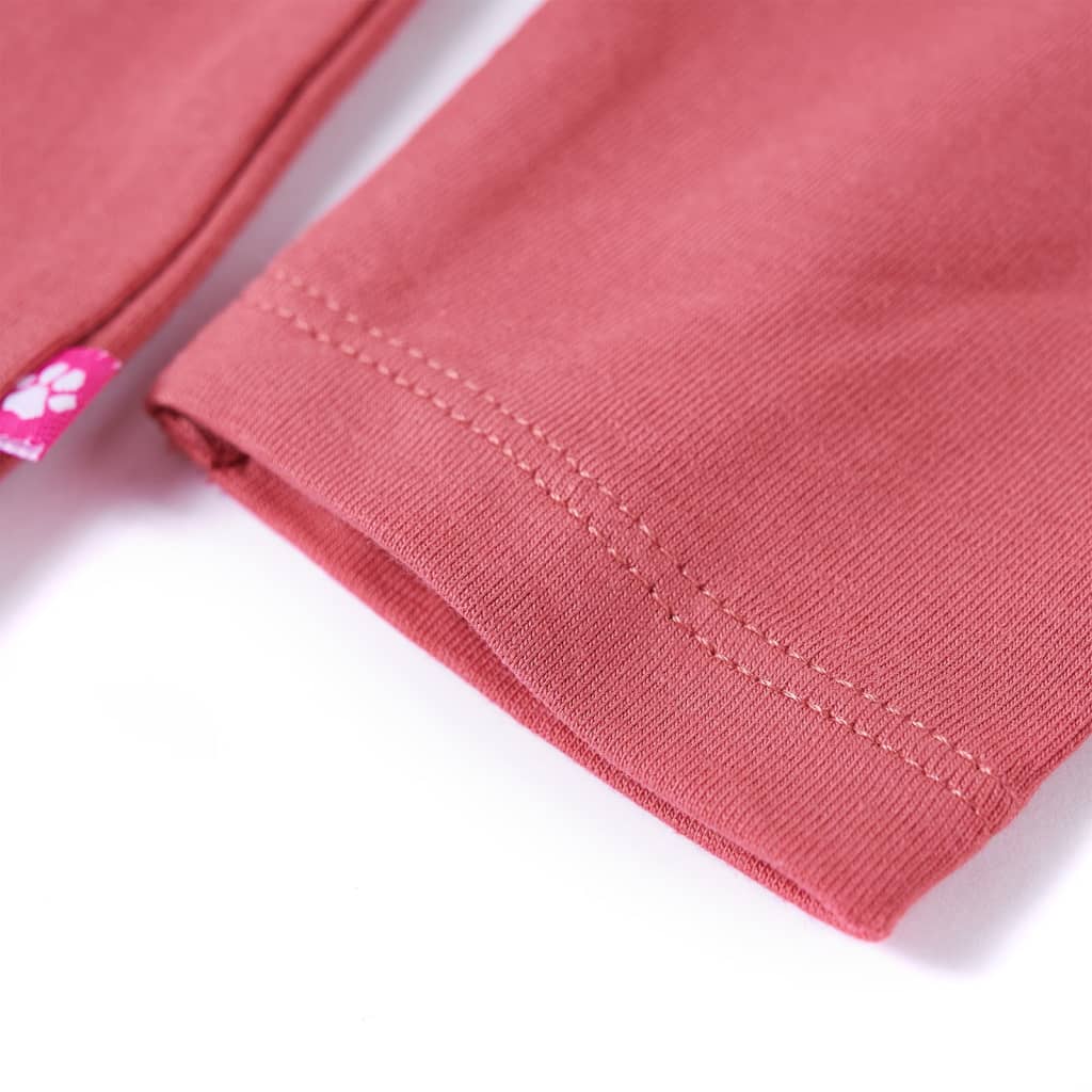Tricou pentru copii cu mâneci lungi, roz antichizat, 116 GartenMobel Dekor