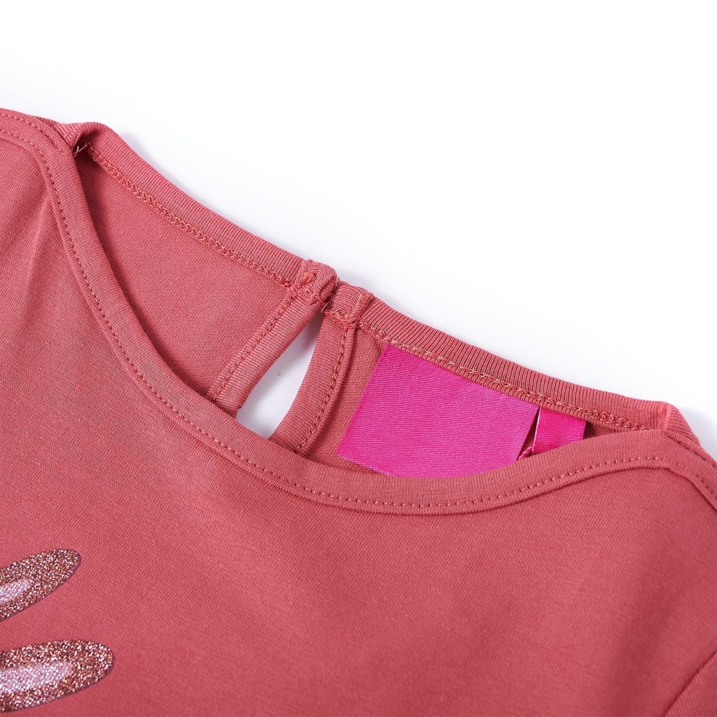 Tricou pentru copii cu mâneci lungi, roz antichizat, 116 GartenMobel Dekor