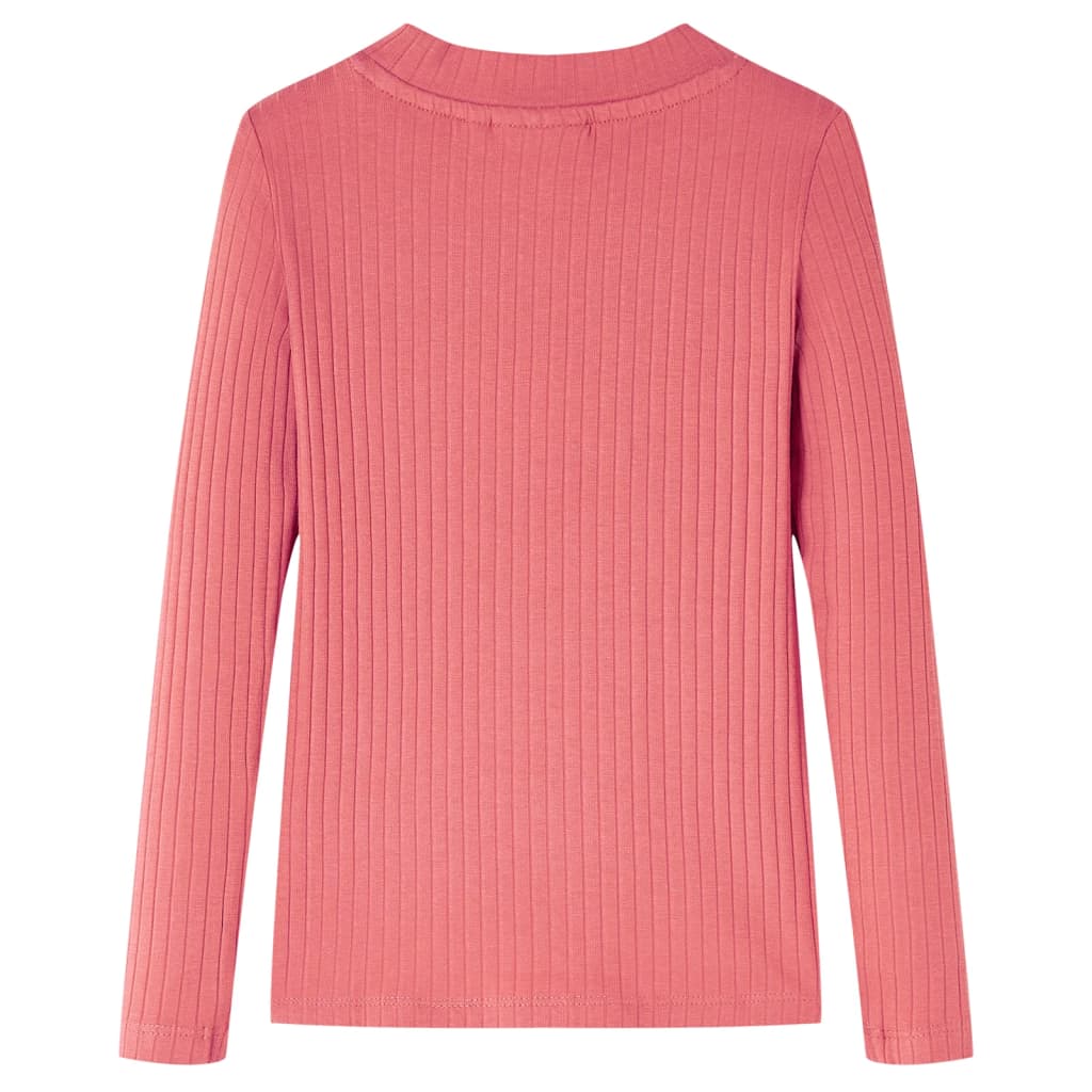 Tricou pentru copii cu mâneci lungi, roz antichizat, 128 GartenMobel Dekor