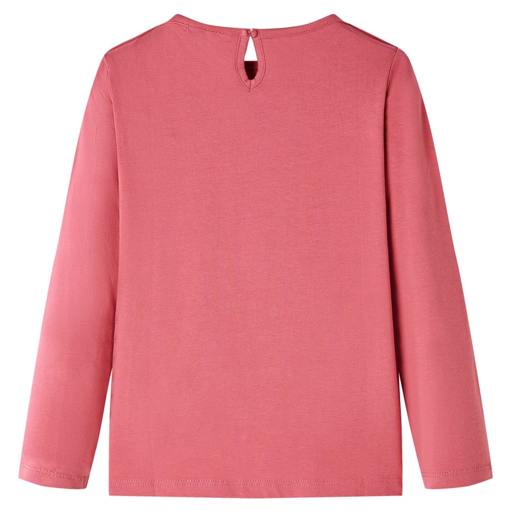 Tricou pentru copii cu mâneci lungi, roz antichizat, 140 GartenMobel Dekor