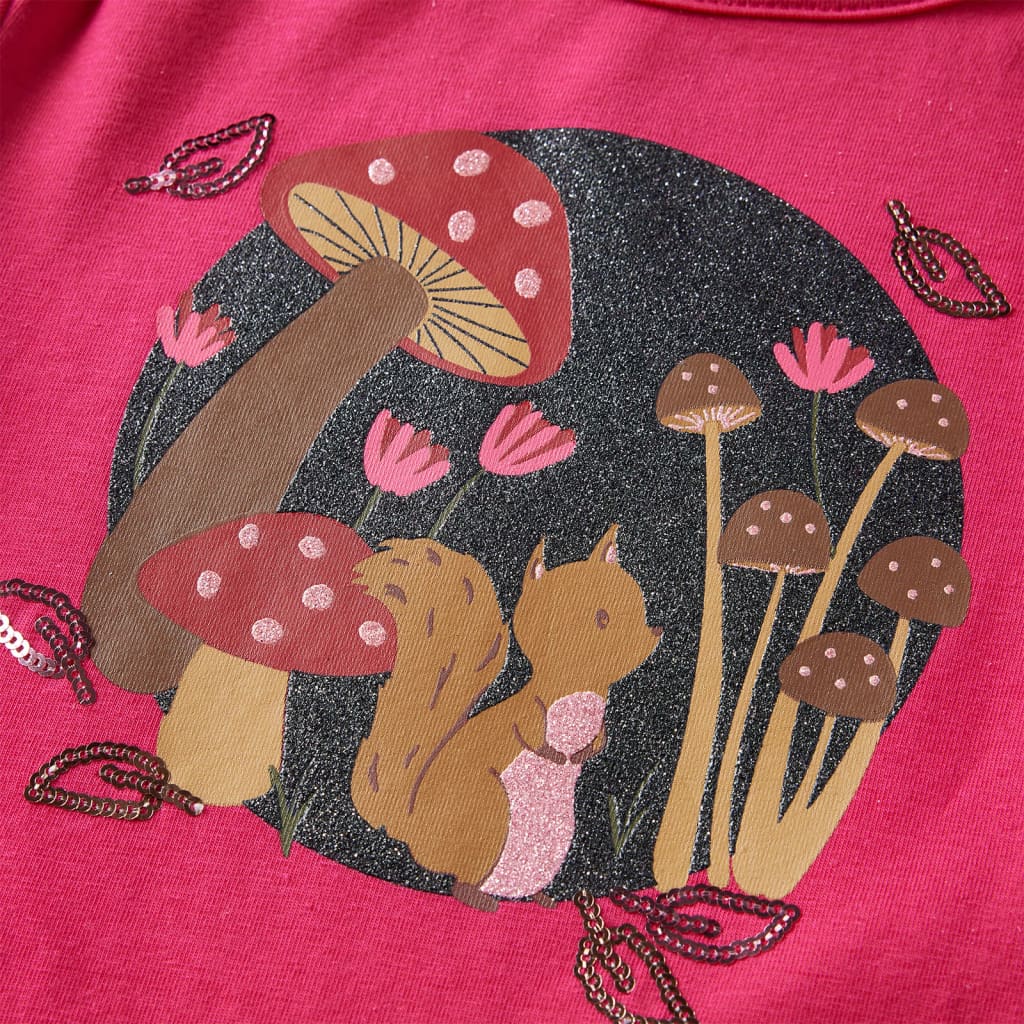 Tricou pentru copii cu mâneci lungi, roz aprins, 116 GartenMobel Dekor
