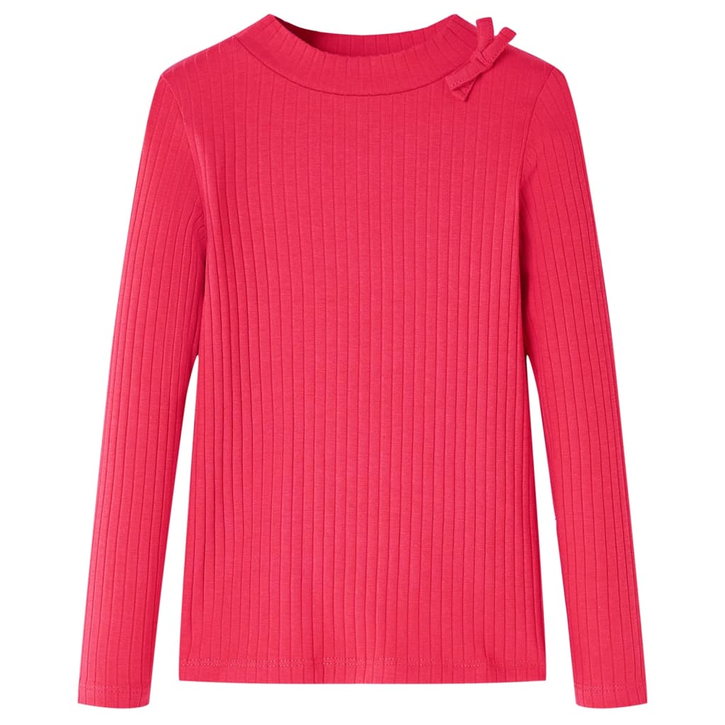 Tricou pentru copii cu mâneci lungi, roz aprins, 128 GartenMobel Dekor