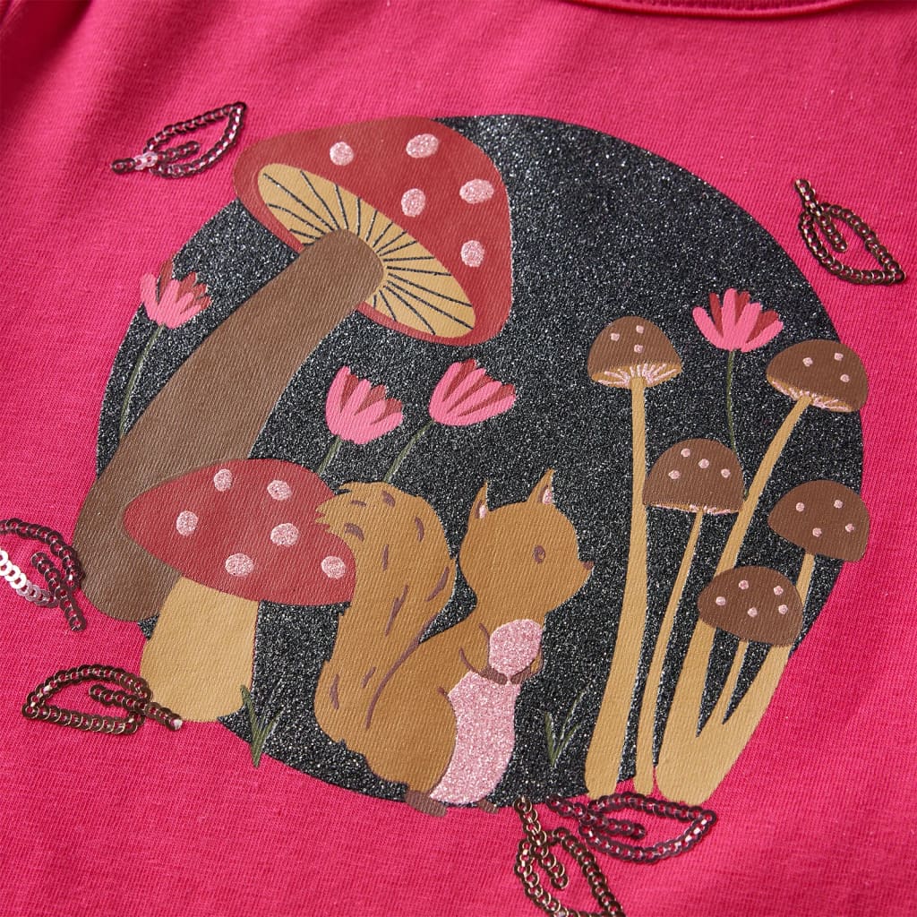 Tricou pentru copii cu mâneci lungi, roz aprins, 140 GartenMobel Dekor