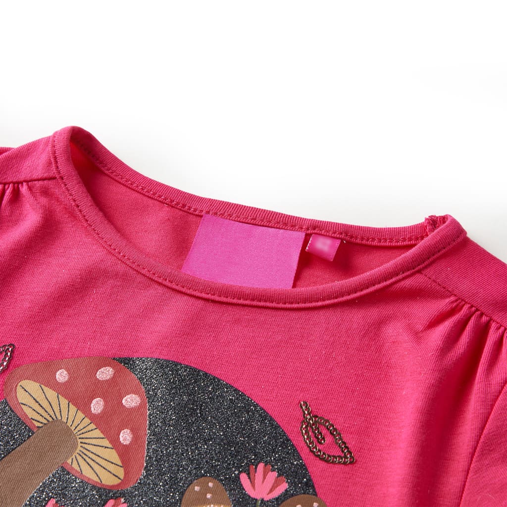 Tricou pentru copii cu mâneci lungi, roz aprins, 140 GartenMobel Dekor