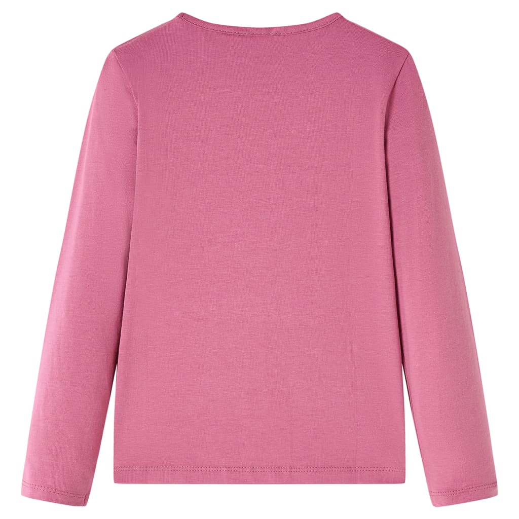 Tricou pentru copii cu mâneci lungi roz zmeură 92 GartenMobel Dekor