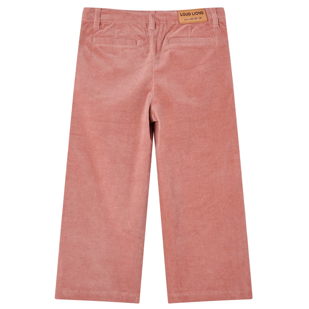 Pantaloni pentru copii din velur, roz antichizat, 128 GartenMobel Dekor