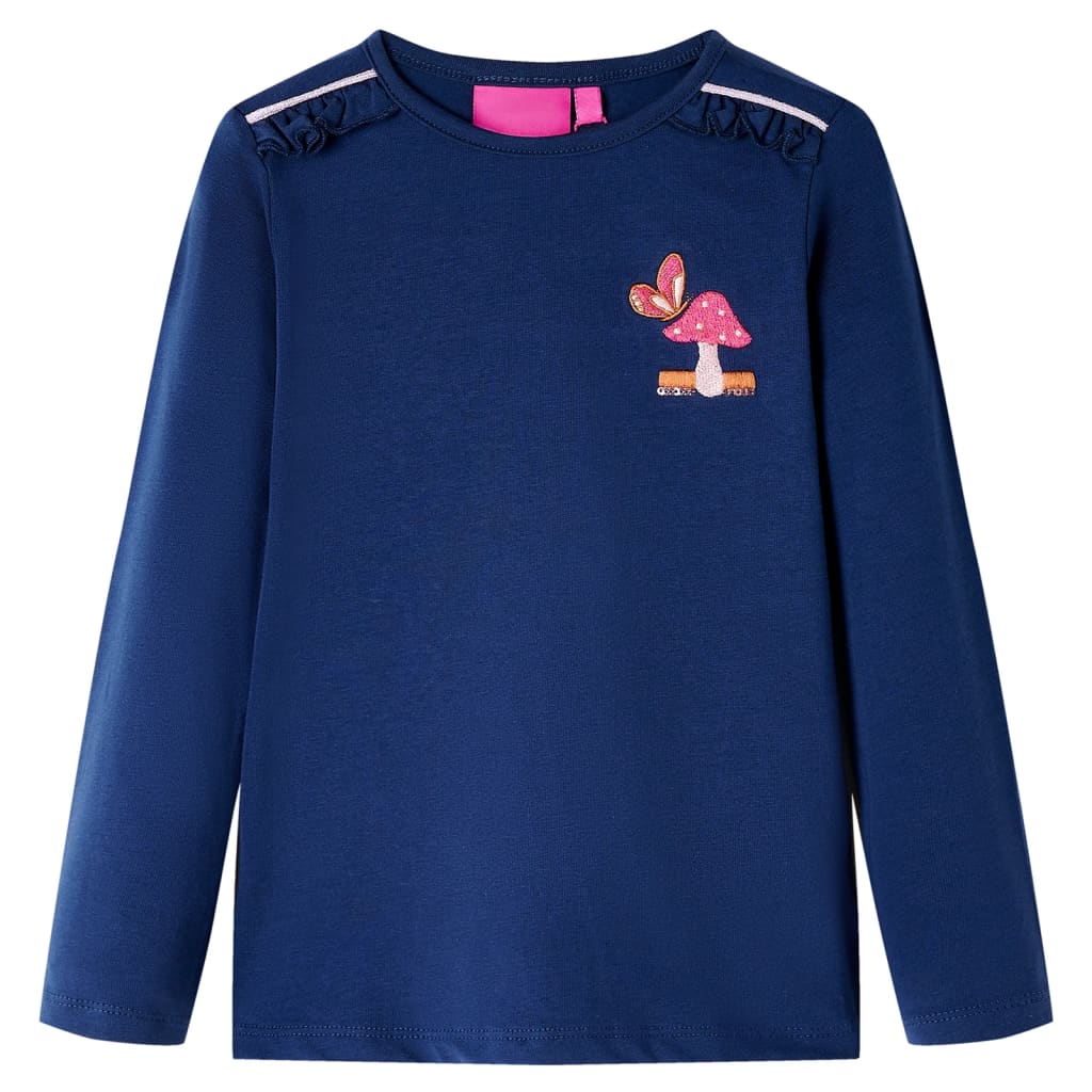 Tricou cu mâneci lungi pentru copii, bleumarin, 140 GartenMobel Dekor
