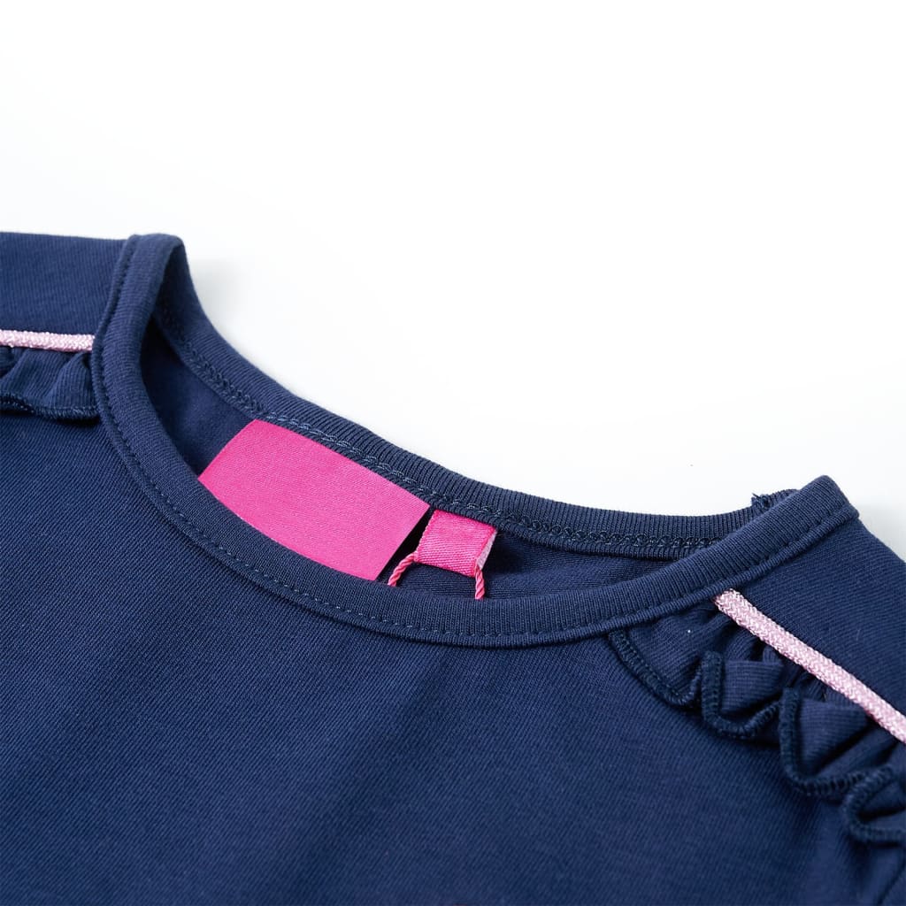 Tricou cu mâneci lungi pentru copii, bleumarin, 140 GartenMobel Dekor