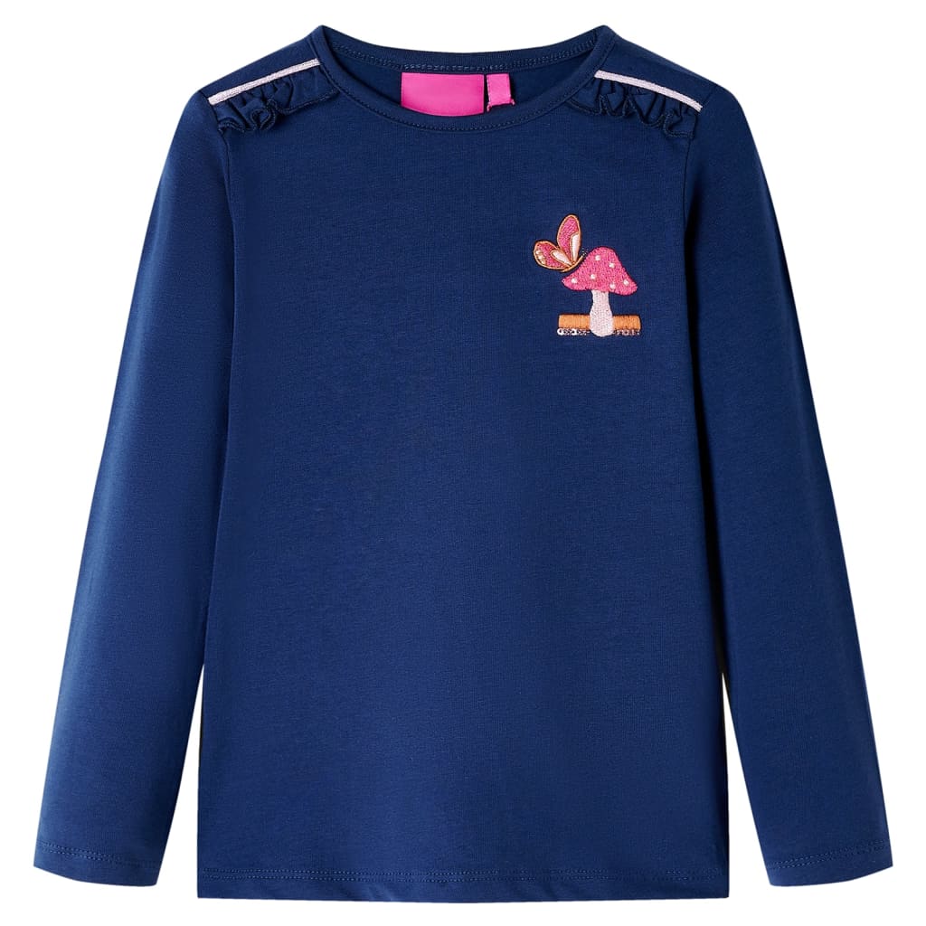 Tricou cu mâneci lungi pentru copii, bleumarin, 92 GartenMobel Dekor