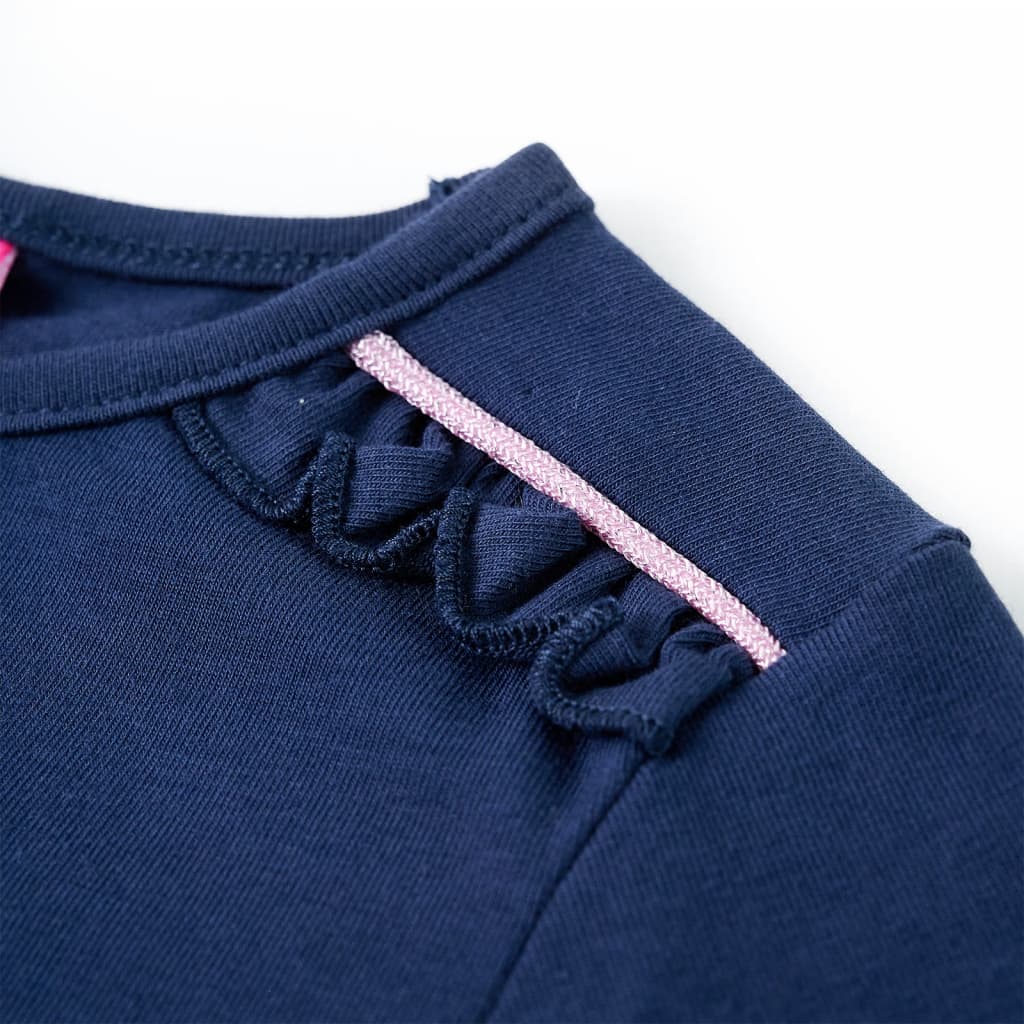 Tricou cu mâneci lungi pentru copii, bleumarin, 92 GartenMobel Dekor
