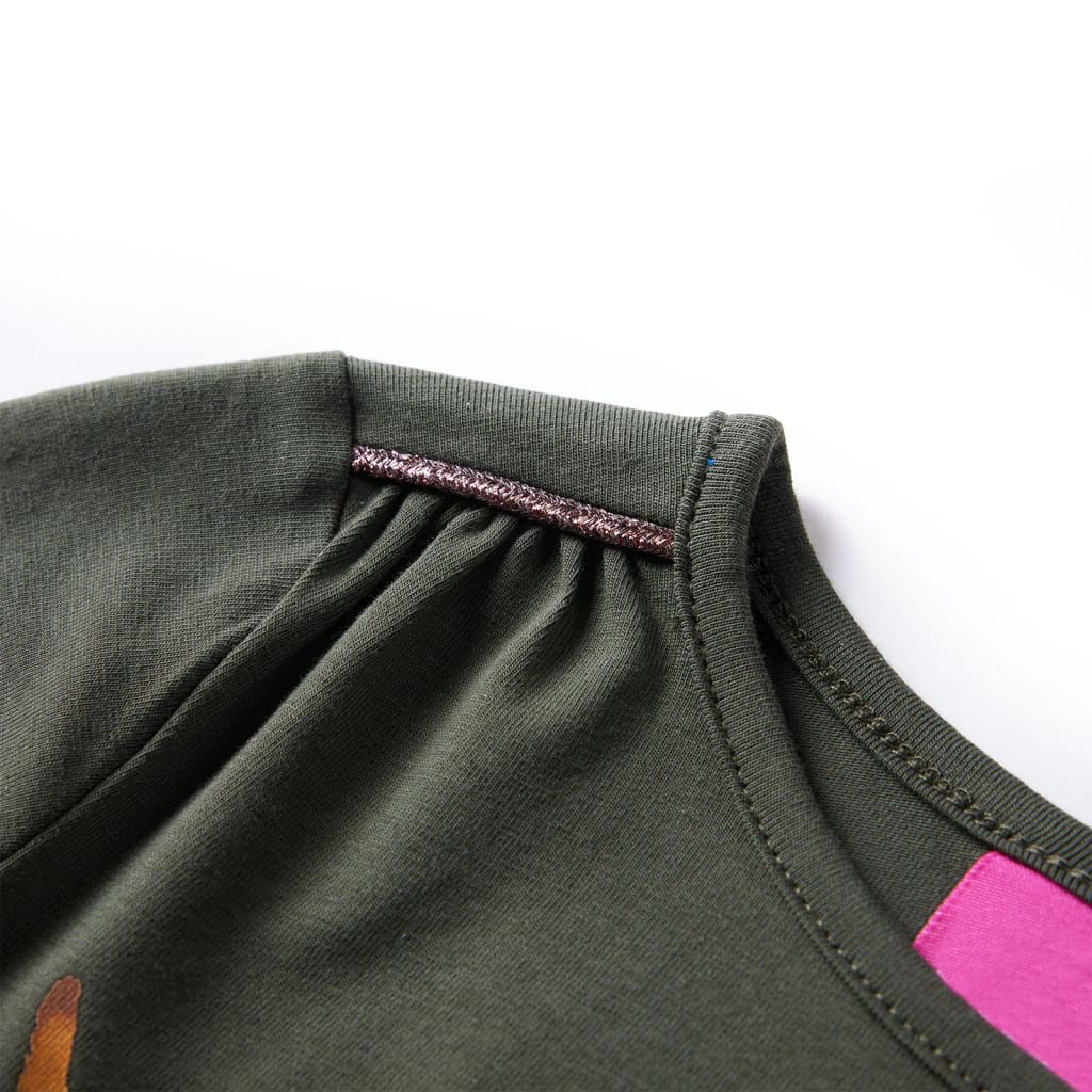 Tricou cu mâneci lungi pentru copii, kaki, 140 GartenMobel Dekor