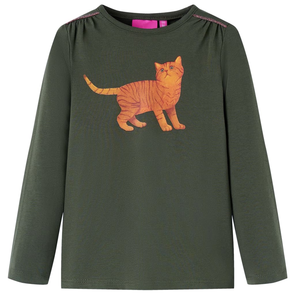 Tricou cu mâneci lungi pentru copii, kaki, 92 GartenMobel Dekor