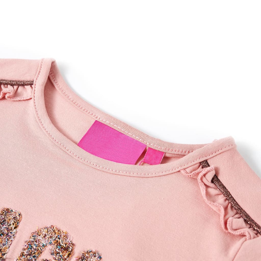 Tricou de copii cu mâneci lungi roz deschis 104 GartenMobel Dekor