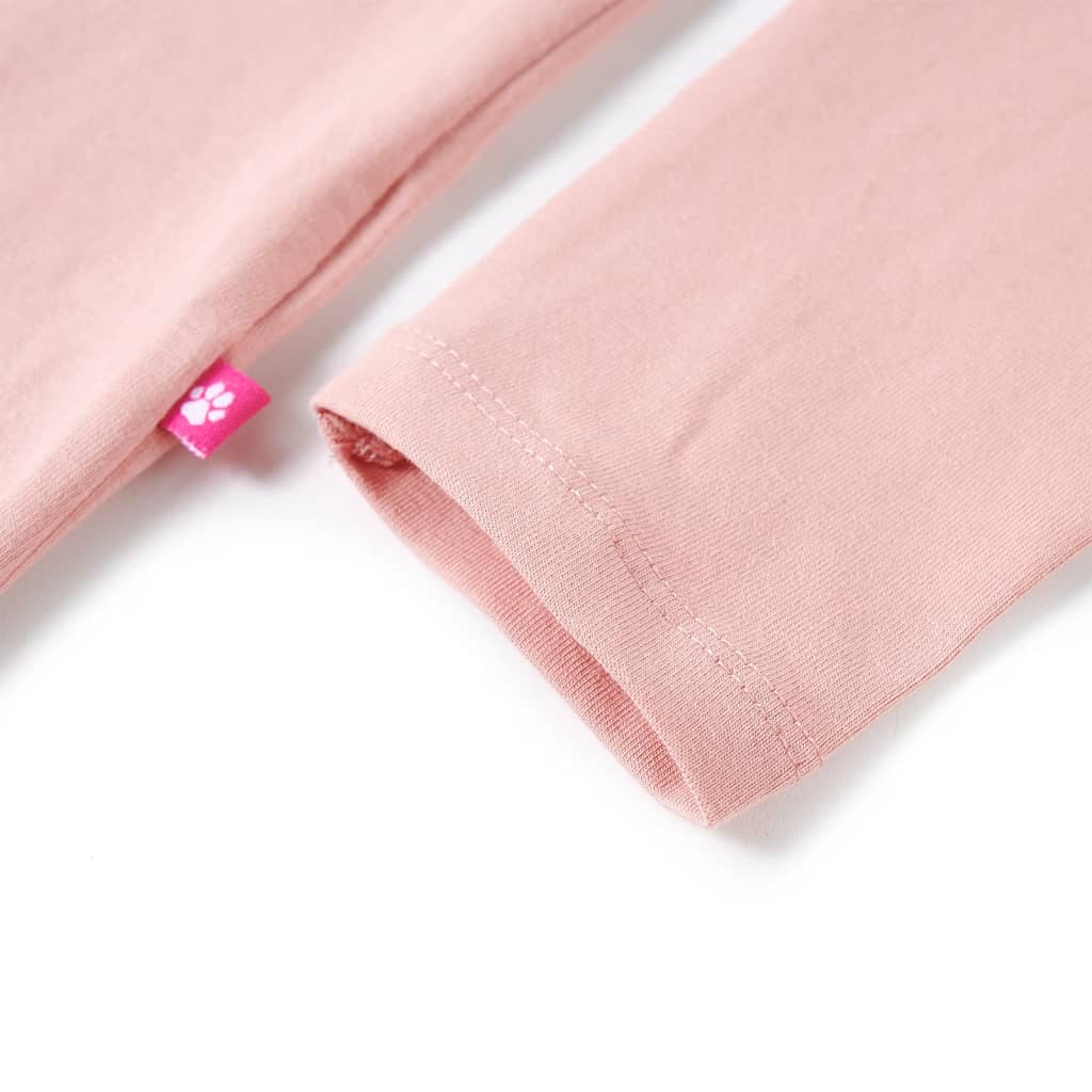 Tricou de copii cu mâneci lungi roz deschis 128 GartenMobel Dekor