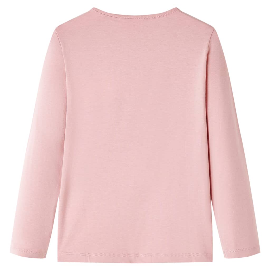 Tricou de copii cu mâneci lungi roz deschis 128 GartenMobel Dekor