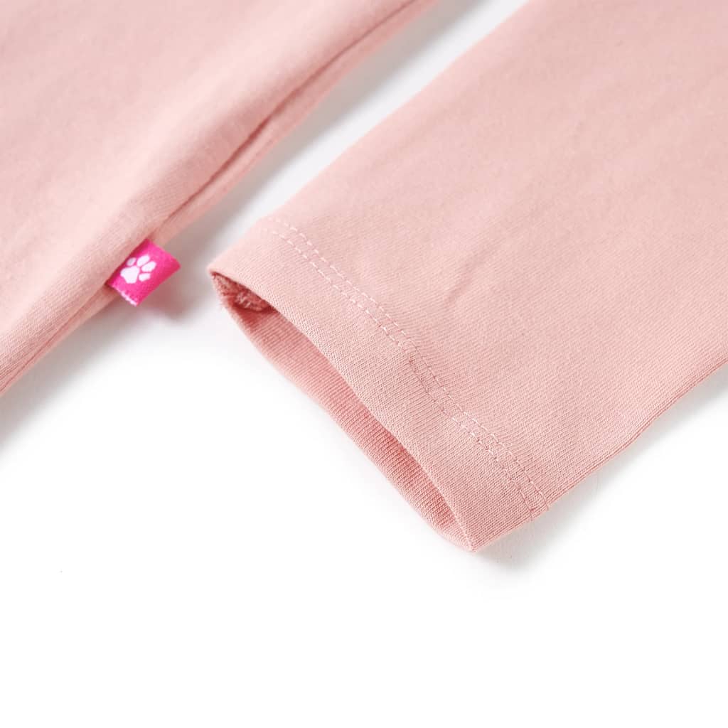 Tricou de copii cu mâneci lungi roz deschis 140 GartenMobel Dekor