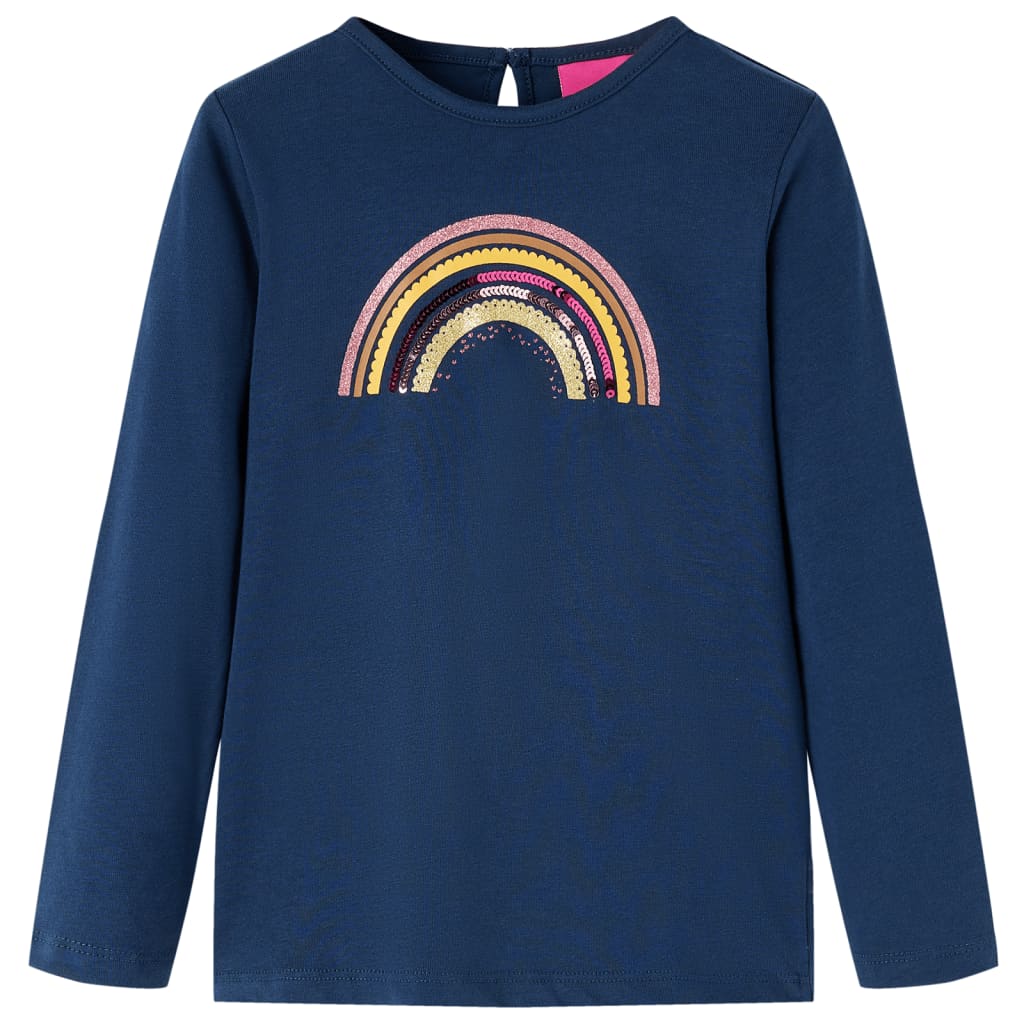 Tricou pentru copii cu mâneci lungi, bleumarin, 104 GartenMobel Dekor