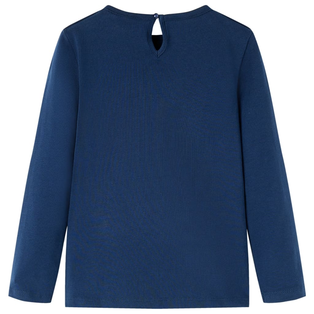 Tricou pentru copii cu mâneci lungi, bleumarin, 104 GartenMobel Dekor