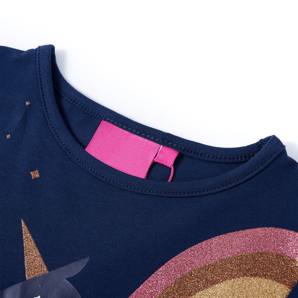 Tricou pentru copii cu mâneci lungi, bleumarin, 104 GartenMobel Dekor