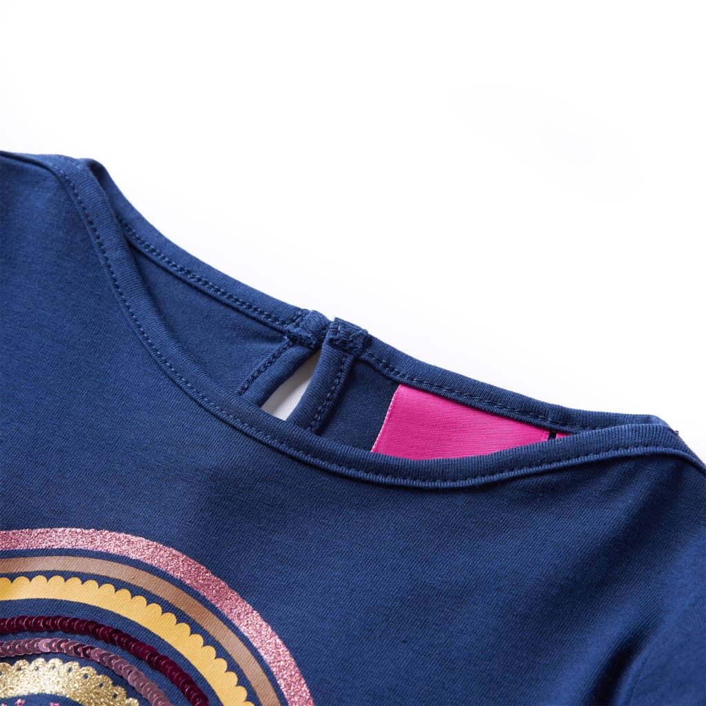 Tricou pentru copii cu mâneci lungi, bleumarin, 128 GartenMobel Dekor