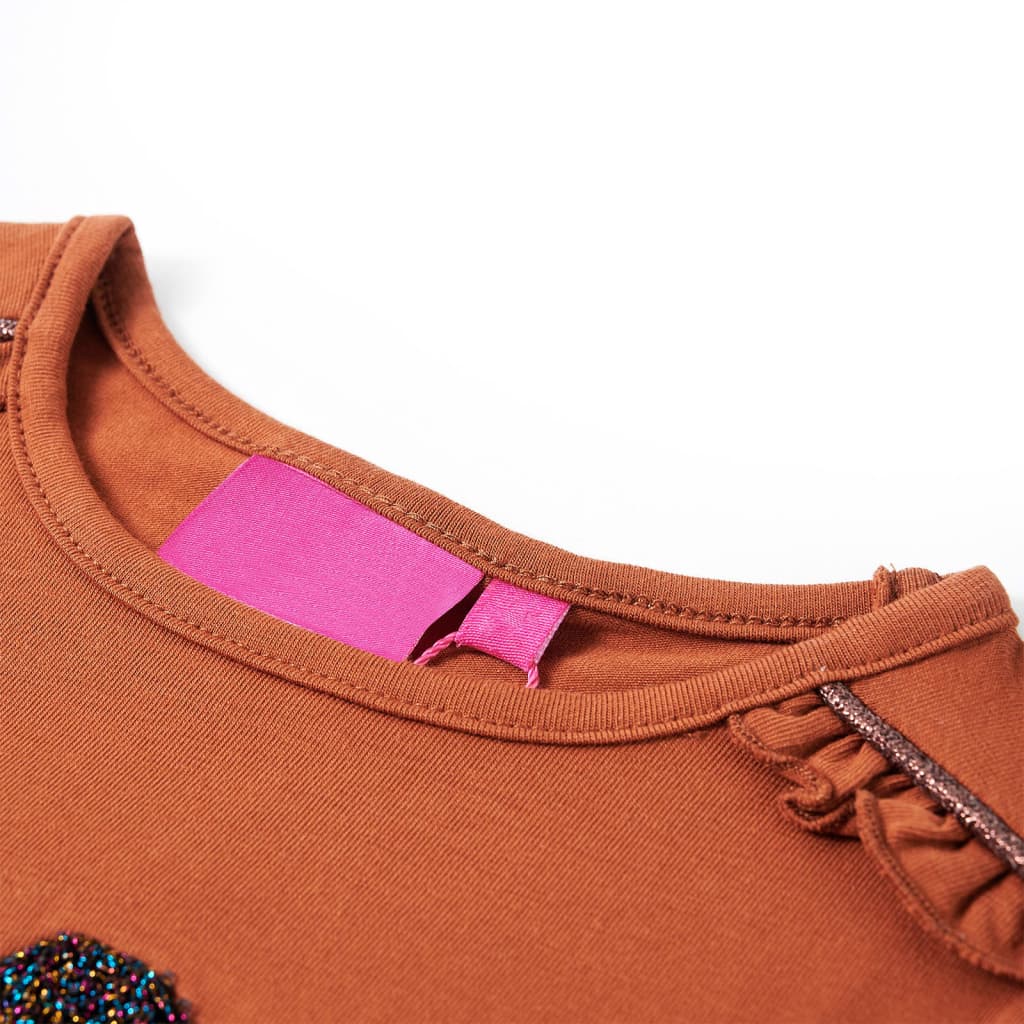 Tricou pentru copii cu mâneci lungi, coniac, 116 GartenMobel Dekor