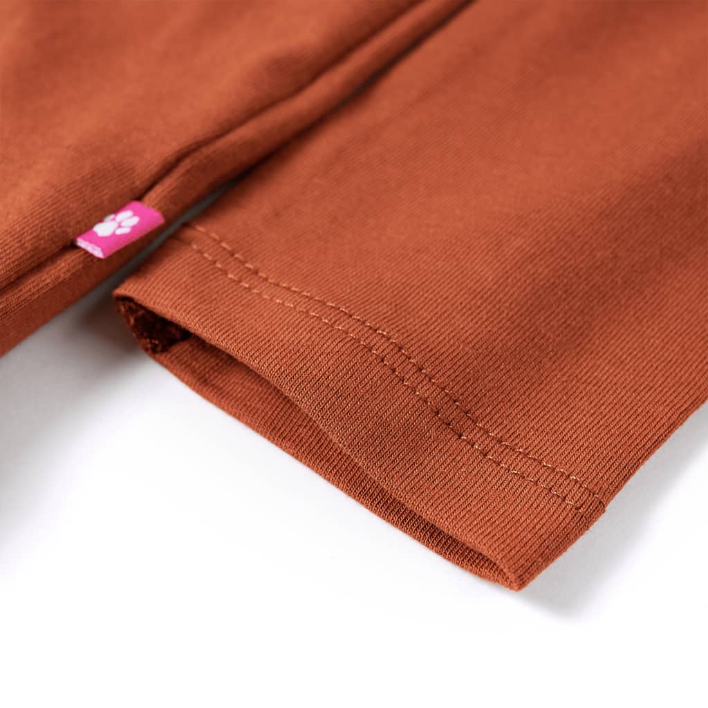 Tricou pentru copii cu mâneci lungi, coniac, 128 GartenMobel Dekor