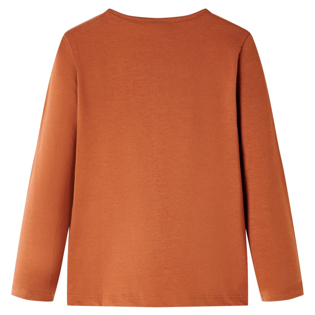 Tricou pentru copii cu mâneci lungi, coniac, 128 GartenMobel Dekor