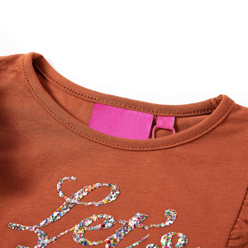 Tricou pentru copii cu mâneci lungi, coniac, 92 GartenMobel Dekor