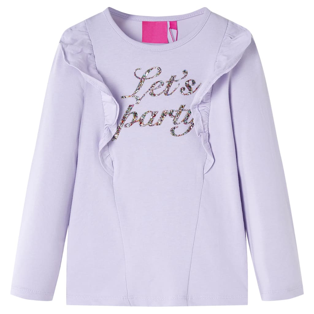 Tricou pentru copii cu mâneci lungi, lila, 128 GartenMobel Dekor