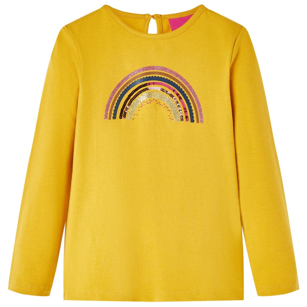 Tricou pentru copii cu mâneci lungi, ocru, 104 GartenMobel Dekor