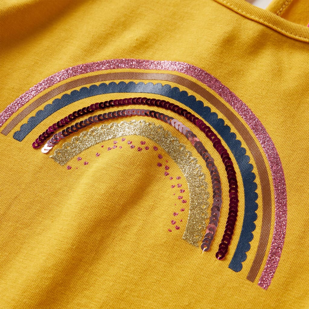 Tricou pentru copii cu mâneci lungi, ocru, 140 GartenMobel Dekor