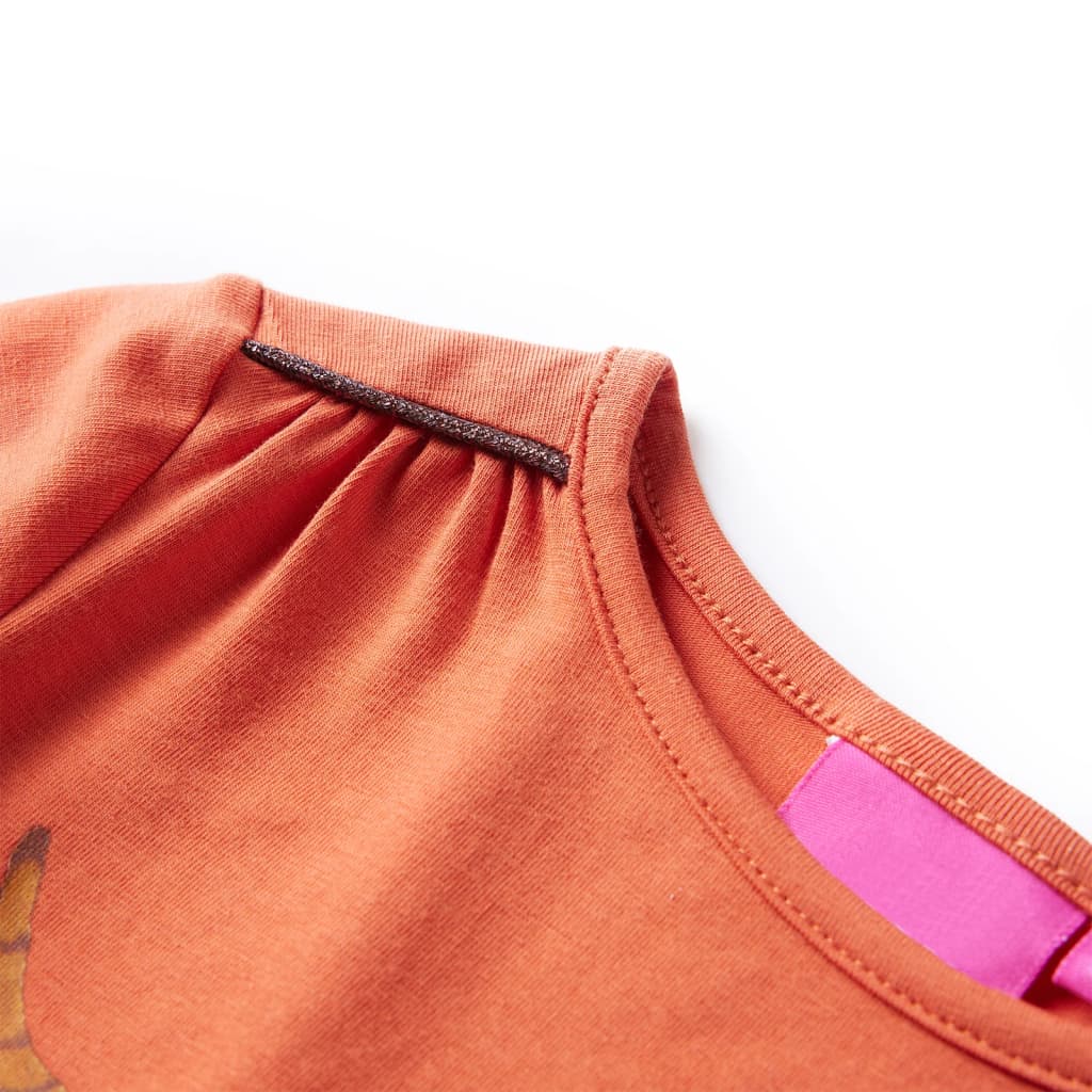 Tricou pentru copii cu mâneci lungi, portocaliu ars, 104 GartenMobel Dekor