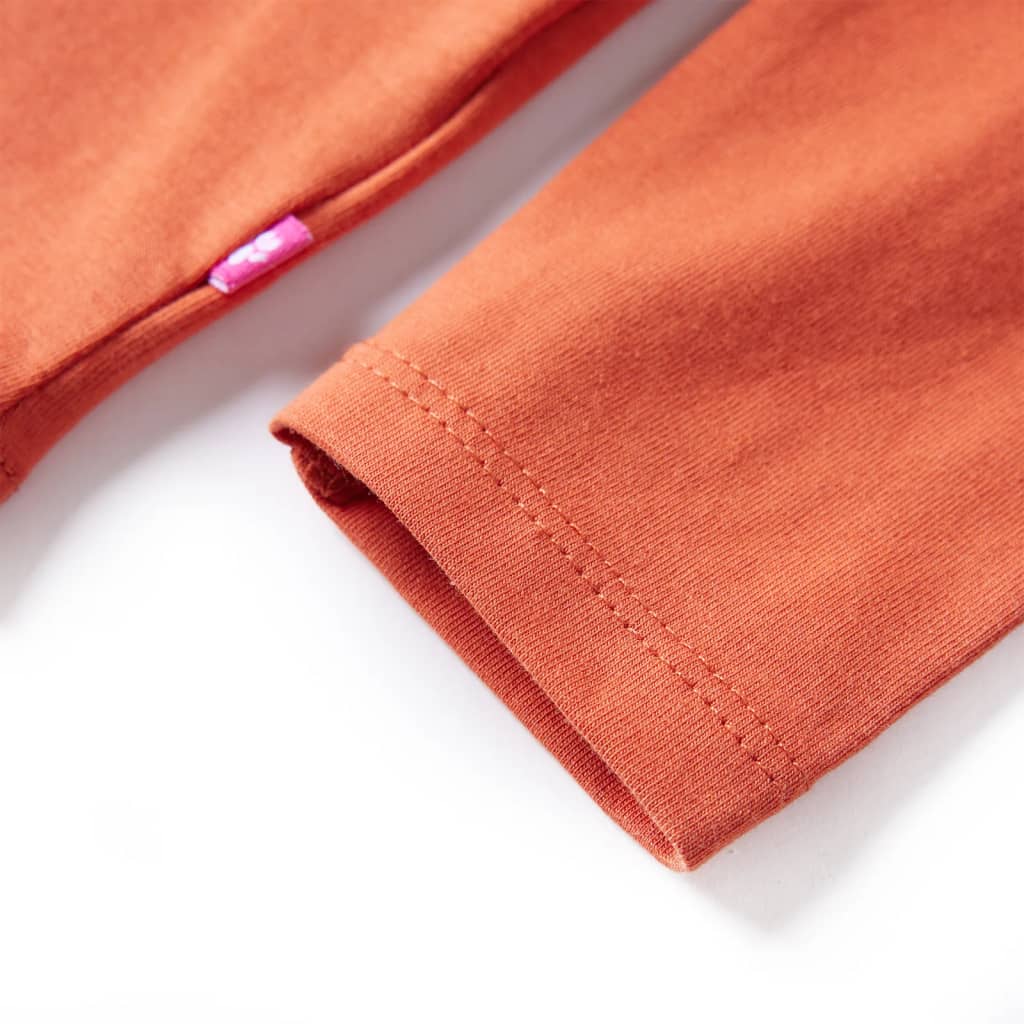 Tricou pentru copii cu mâneci lungi, portocaliu ars, 104 GartenMobel Dekor