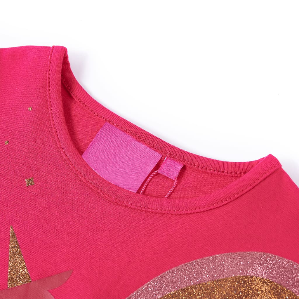 Tricou pentru copii cu mâneci lungi, roz aprins, 104 GartenMobel Dekor