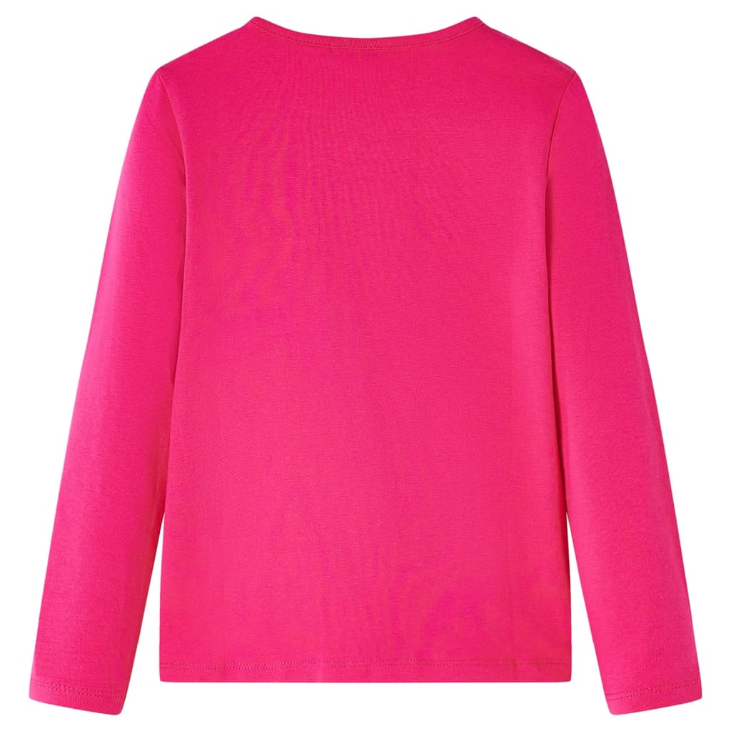 Tricou pentru copii cu mâneci lungi, roz aprins, 104 GartenMobel Dekor