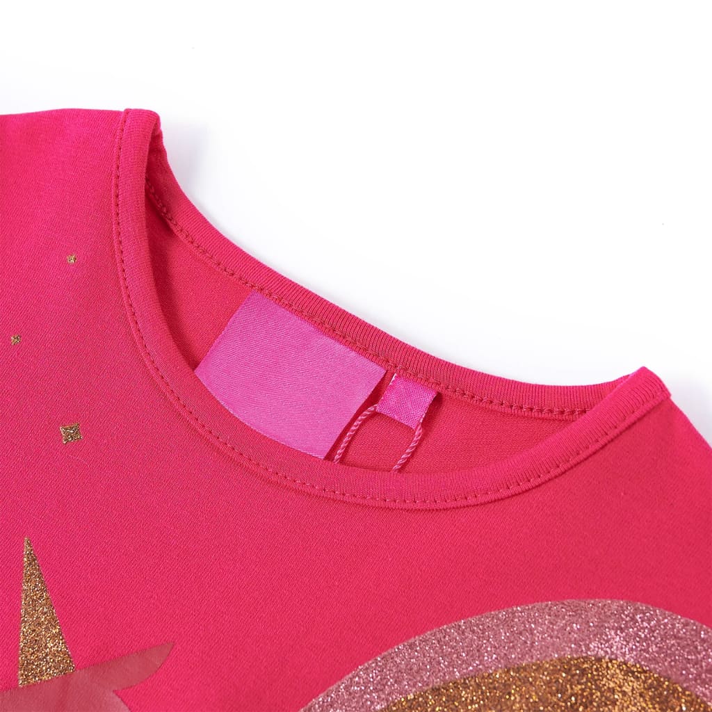 Tricou pentru copii cu mâneci lungi, roz aprins, 128 GartenMobel Dekor