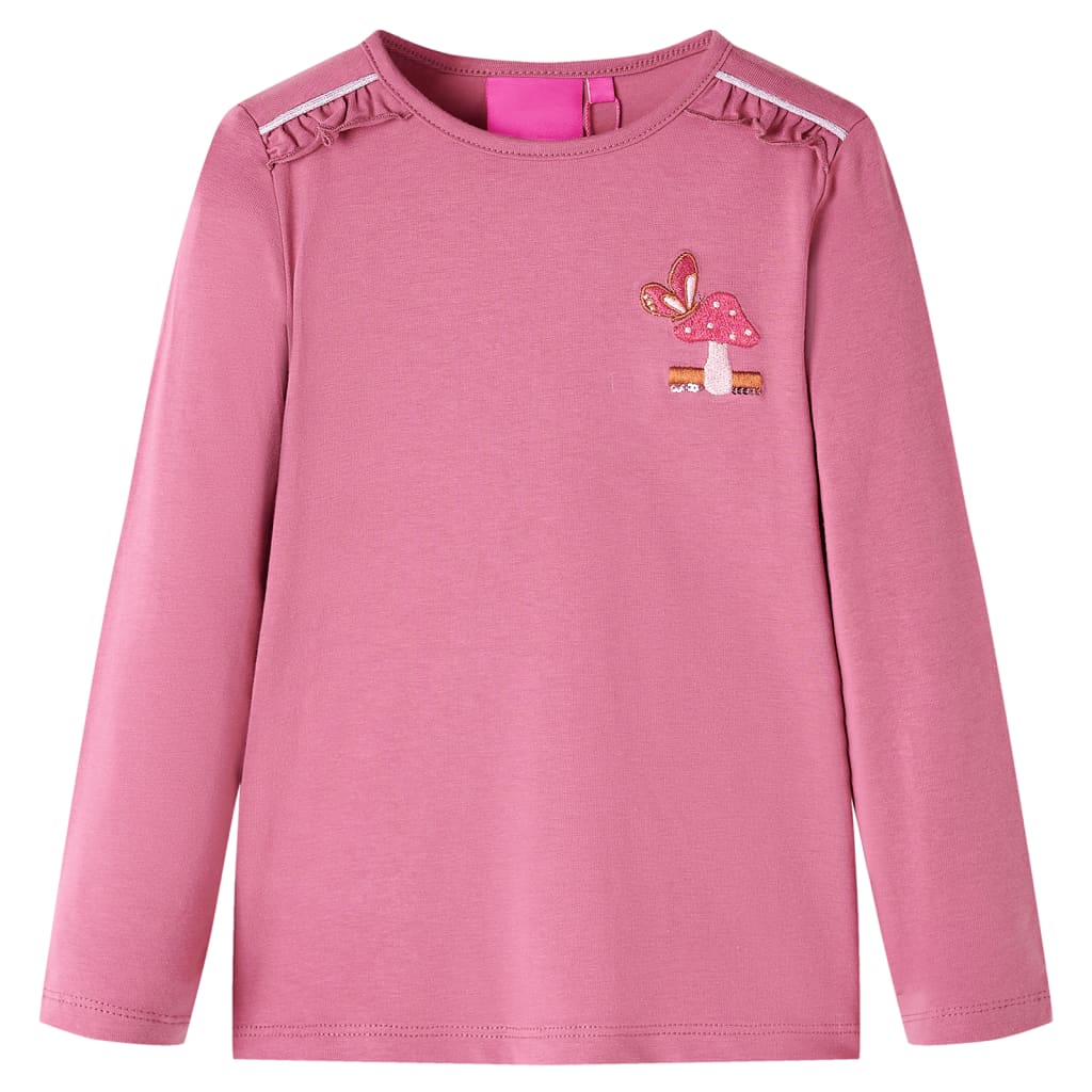 Tricou pentru copii cu mâneci lungi, zmeuriu, 116 GartenMobel Dekor