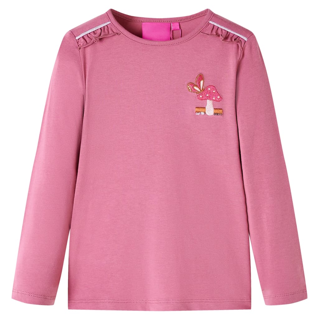 Tricou pentru copii cu mâneci lungi, zmeuriu, 92 GartenMobel Dekor