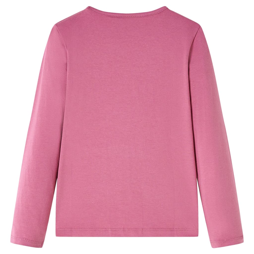 Tricou pentru copii cu mâneci lungi roz zmeură 116 GartenMobel Dekor
