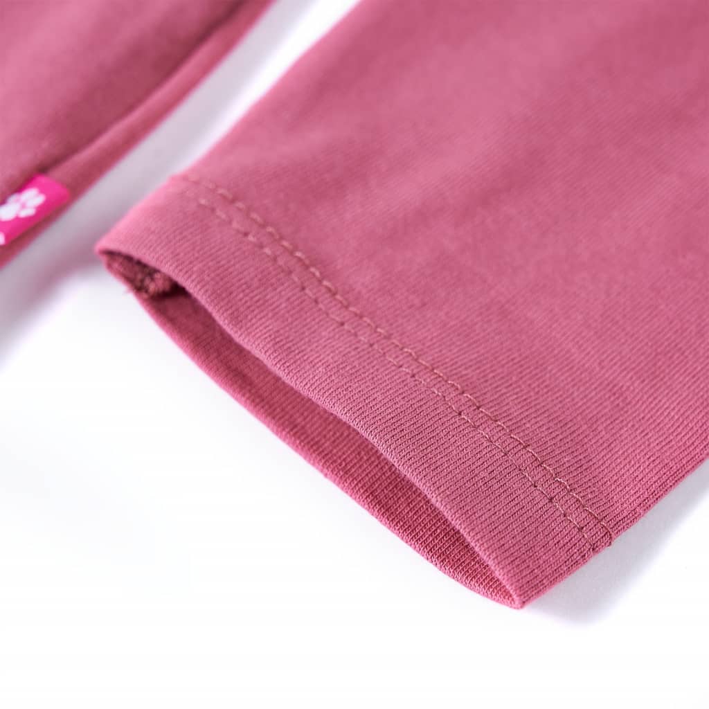 Tricou pentru copii cu mâneci lungi roz zmeură 116 GartenMobel Dekor
