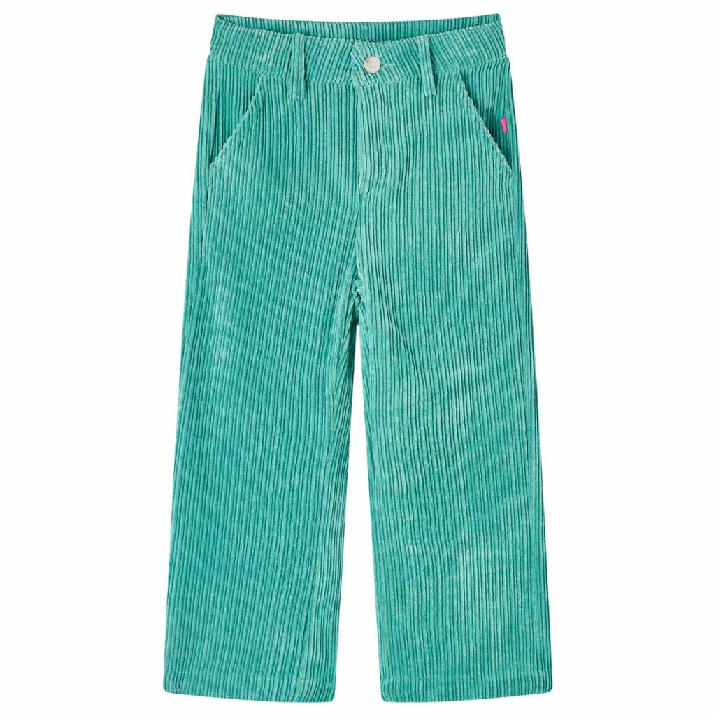 Pantaloni de copii din velur, verde mentă, 92 GartenMobel Dekor