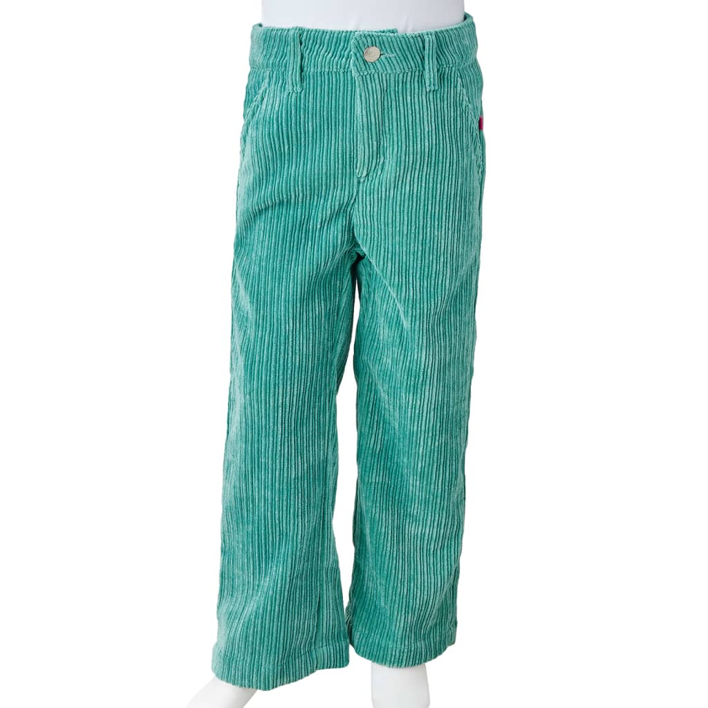 Pantaloni de copii din velur, verde mentă, 92 GartenMobel Dekor